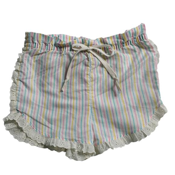 Vintage 80's Pastel Rainbow Striped Short Shorts Girls Kids Youth Size 4 2154 - Picture 1 of 7
